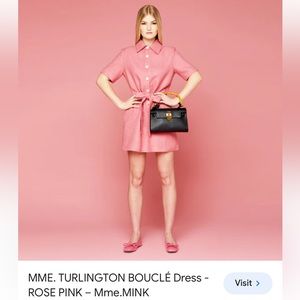 MME Mink Turlington Bouclé Dress - Rose Pink
